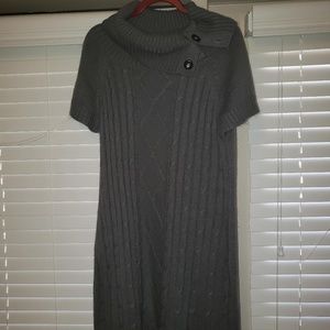 Grey Knitted Sweater Dress